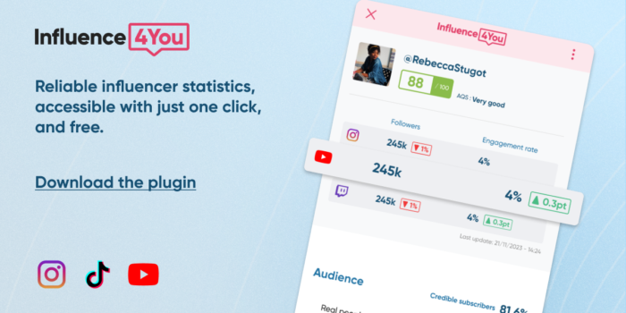 New Plugin to access influencer statistics on Instagram, TikTok, and YouTube